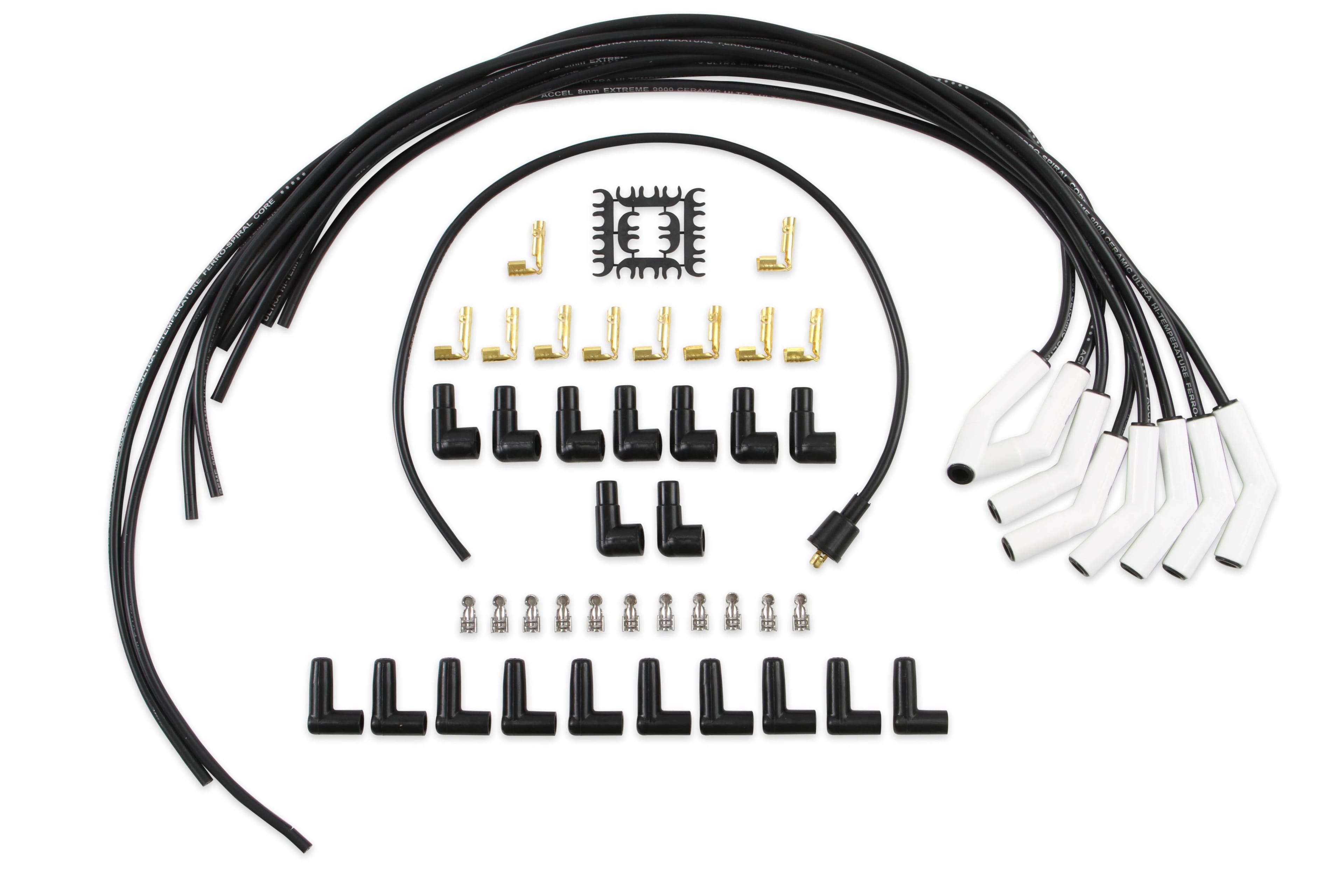 BDDP 9002C Spark Plug Wire Set - Universal - 135 Deg White Ceramic Boots thumbnail 2