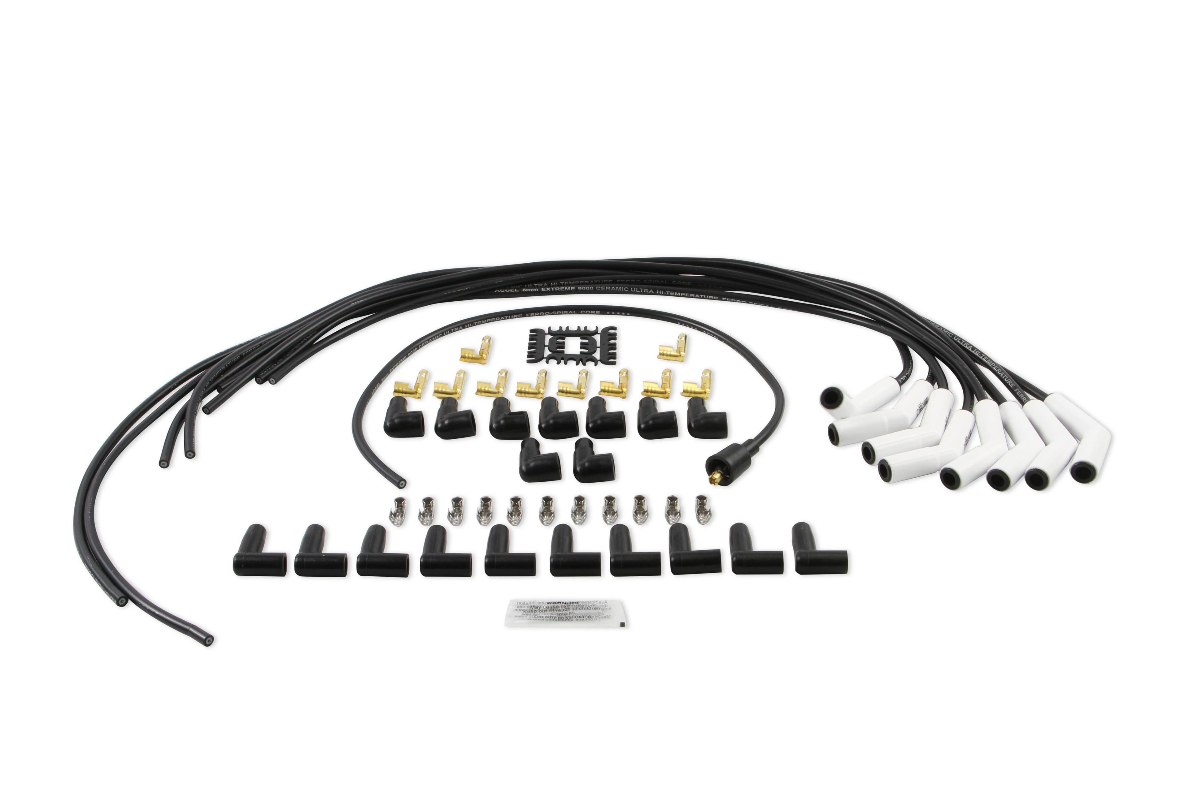 BDDP 9002C Spark Plug Wire Set - Universal - 135 Deg White Ceramic Boots thumbnail 4