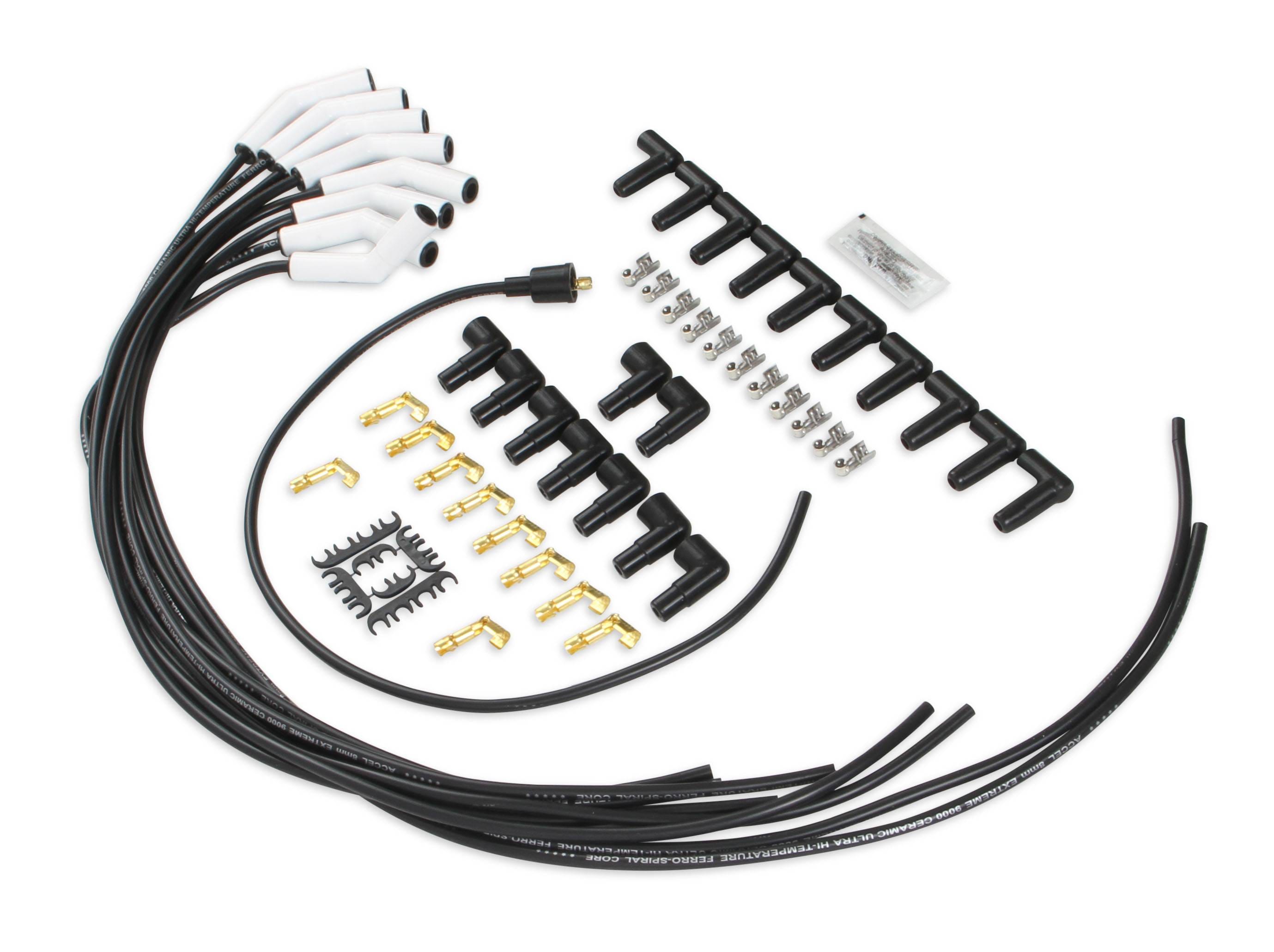 BDDP 9002C Spark Plug Wire Set - Universal - 135 Deg White Ceramic Boots thumbnail 8