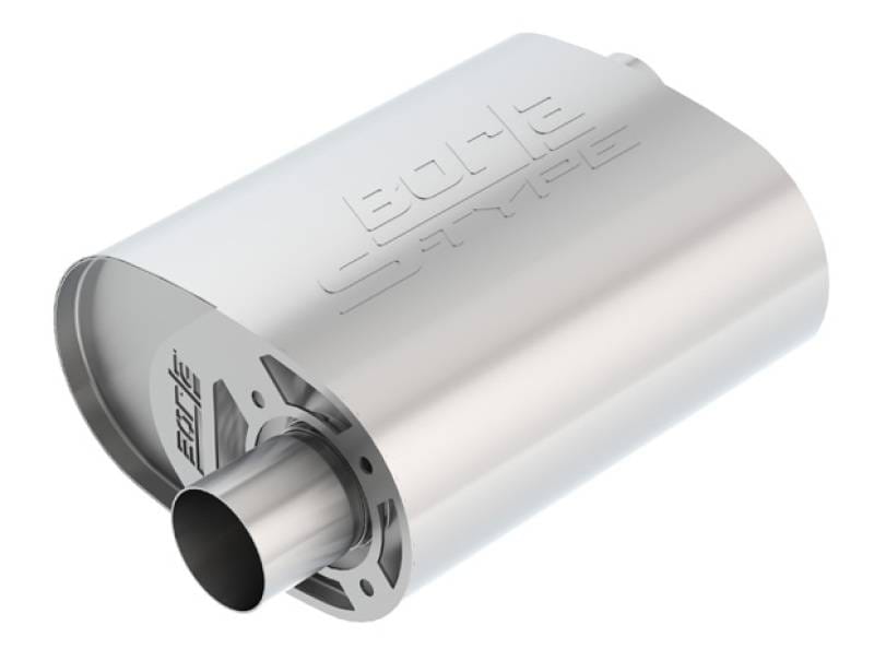 Borla 400857 Borla CrateMuffler Ford Coyote 2.5 inch Offset/Offset 12in x 6in x 10.34in S-Type Oval Muffler thumbnail 2