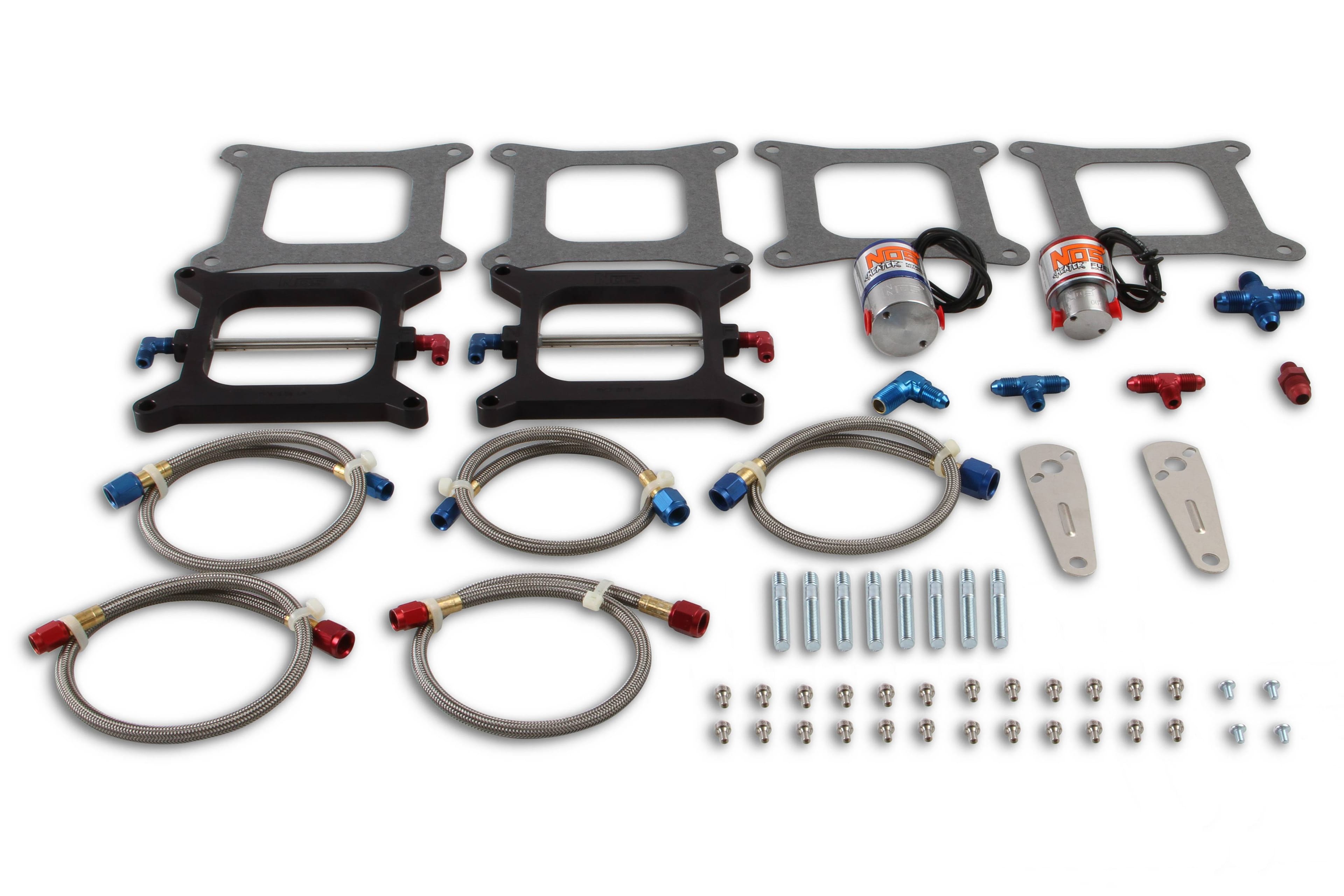 BHHV 02021NOS NOS Pro-Shot Fogger "Upgrade Kit" Cheater Nitrous System-Dual 4150 Holley Flange thumbnail 2