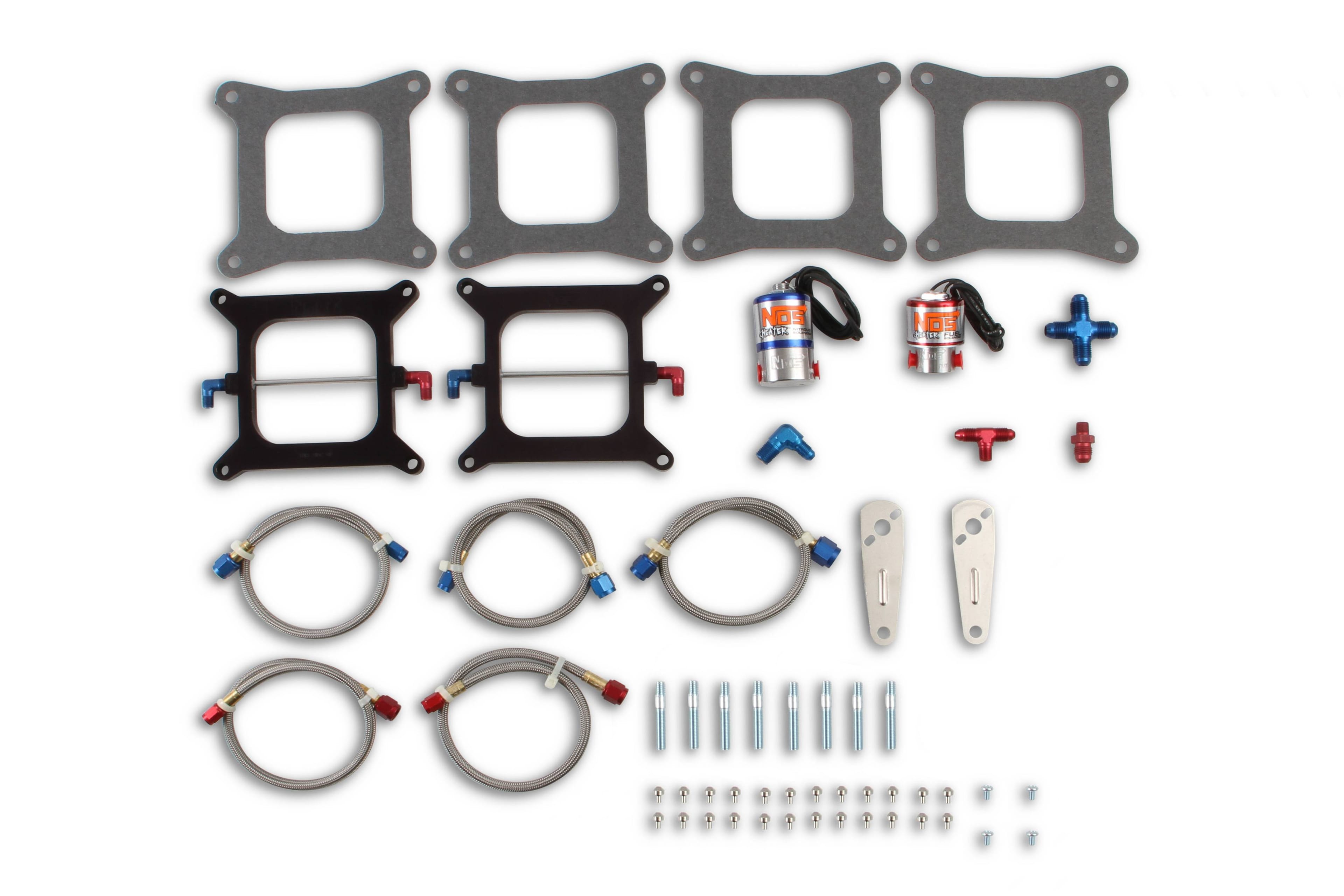 BHHV 02021NOS NOS Pro-Shot Fogger "Upgrade Kit" Cheater Nitrous System-Dual 4150 Holley Flange thumbnail 26