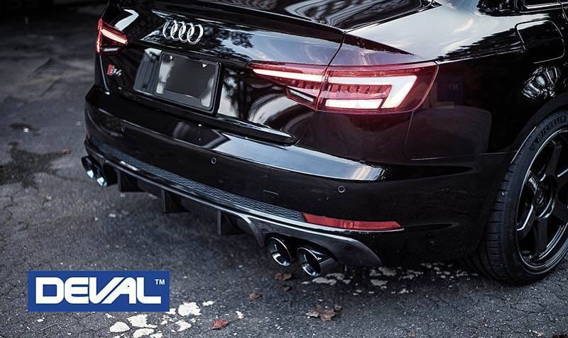 DEVAL Carbon Fiber Rear Diffuser for 2018+ Audi A4/S4 B9 thumbnail 4