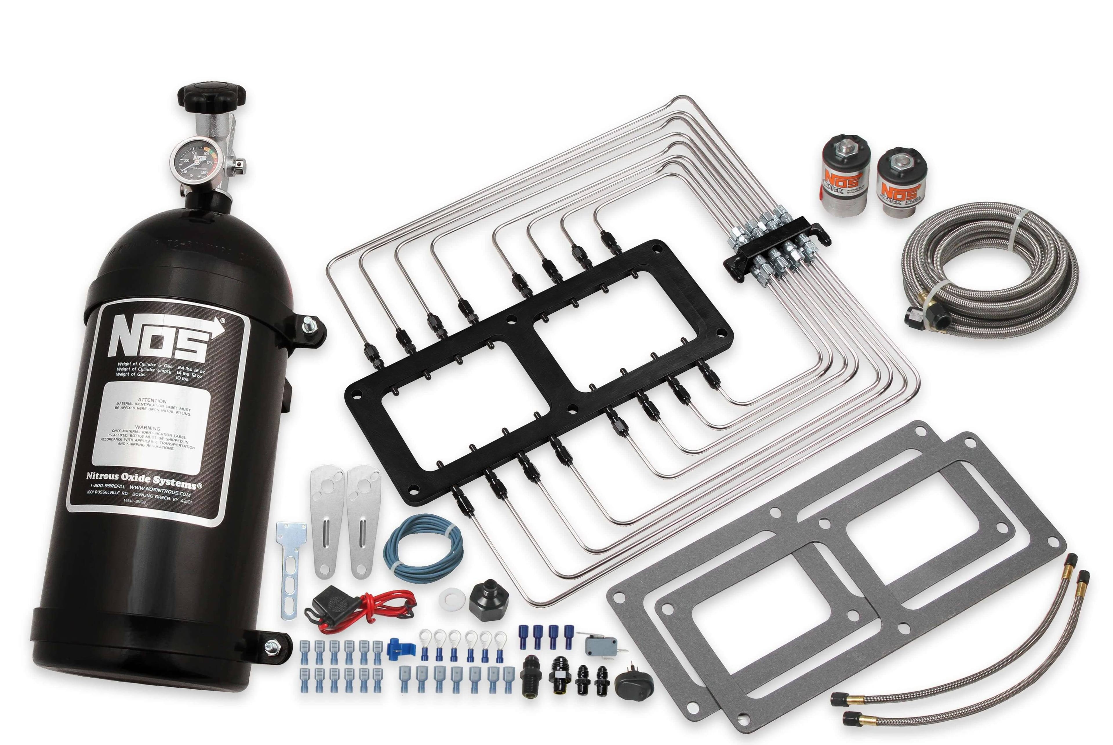 BHHV 02520BNOS NOS Supercharger Wet Nitrous System, Black Plate & Plumbing, Black 10 lb Bottle thumbnail 2