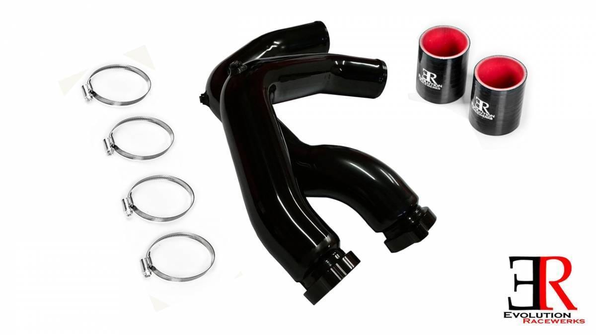 ER Type III Anodize Black Charge Pipes for F80 / F82 / F83 BMW M3 / M4 S55 3.0TT thumbnail 2
