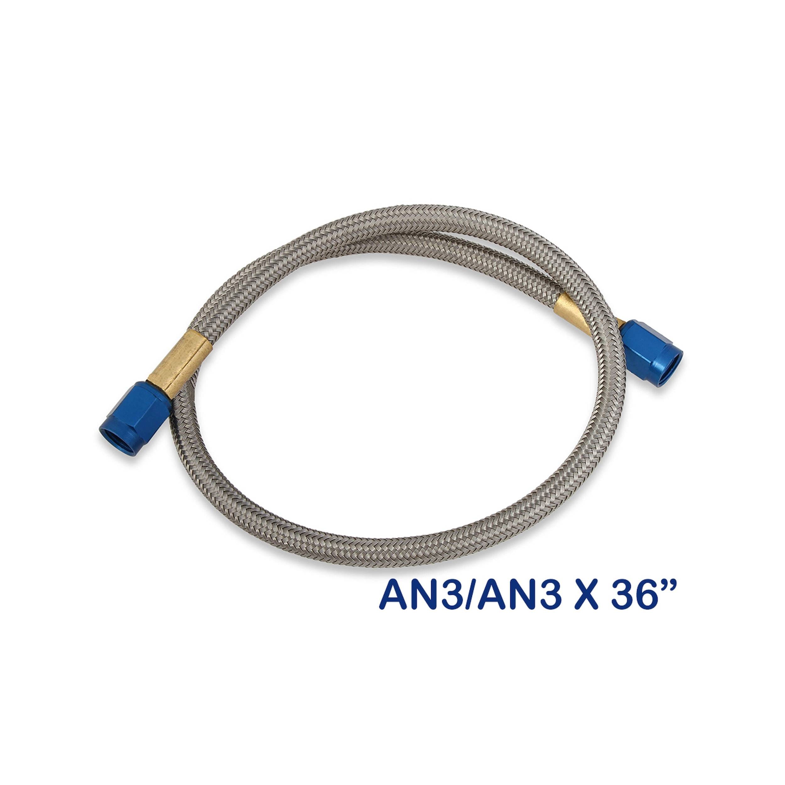 BHHV 15070NOS NOS Stainless Steel Braided Hose -3AN 3-foot Blue thumbnail 2