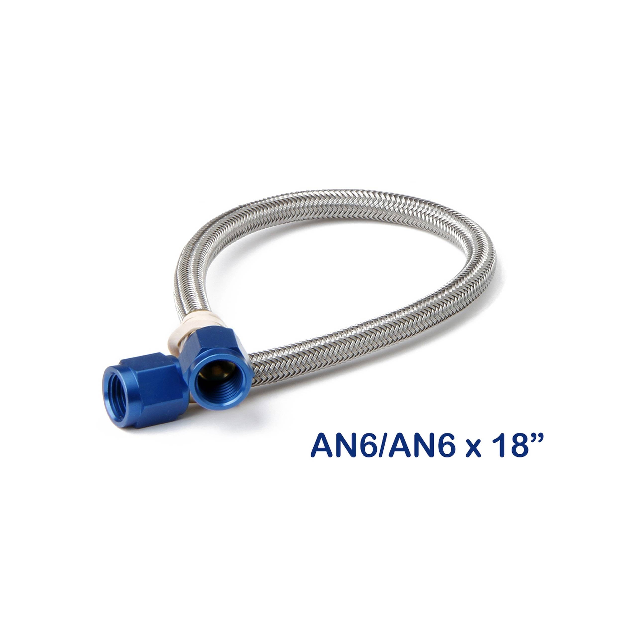 BHHV 15405NOS NOS Stainless Steel Braided Hose -6AN 18" Blue thumbnail 2