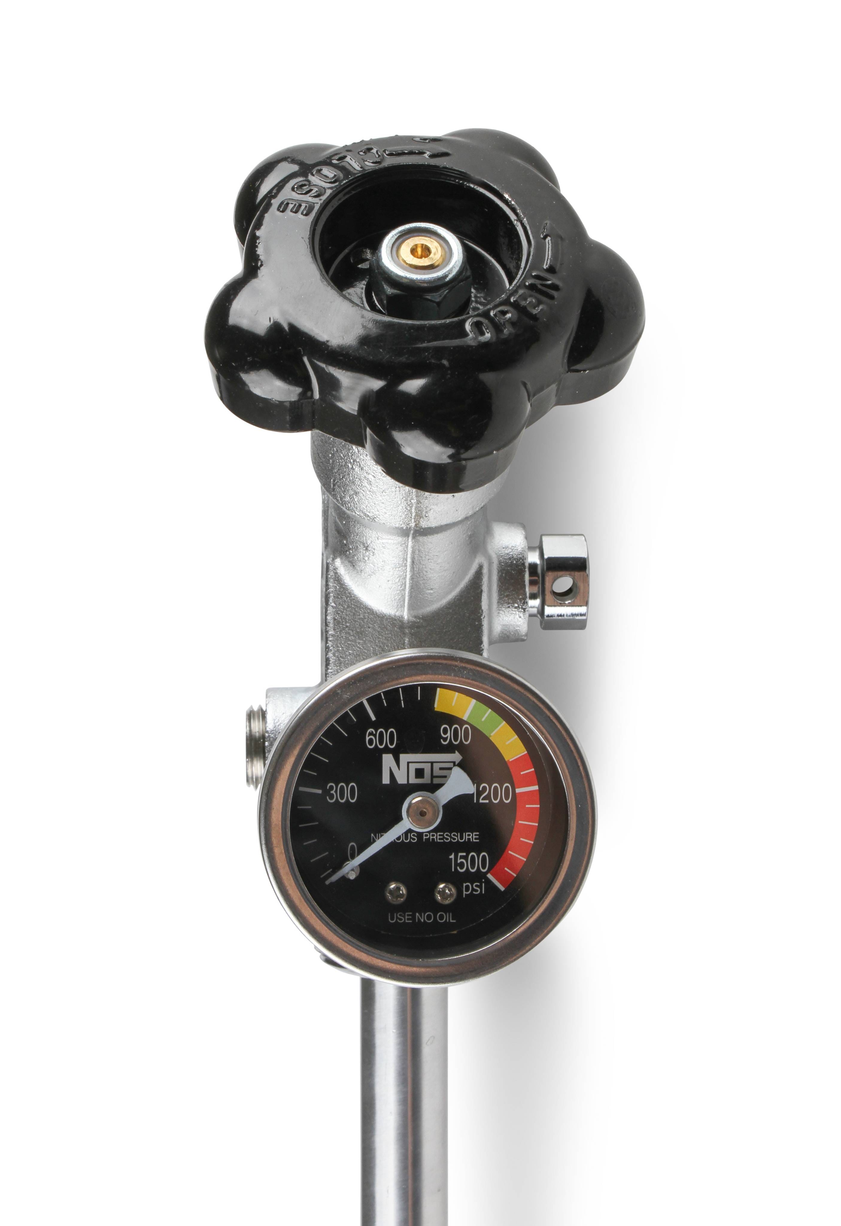 BHHV 16137ABNOS NOS 10 lb. Bottle Super Hi-Flow Valve Assembly with Siphon Tube and Black Gauge thumbnail 16