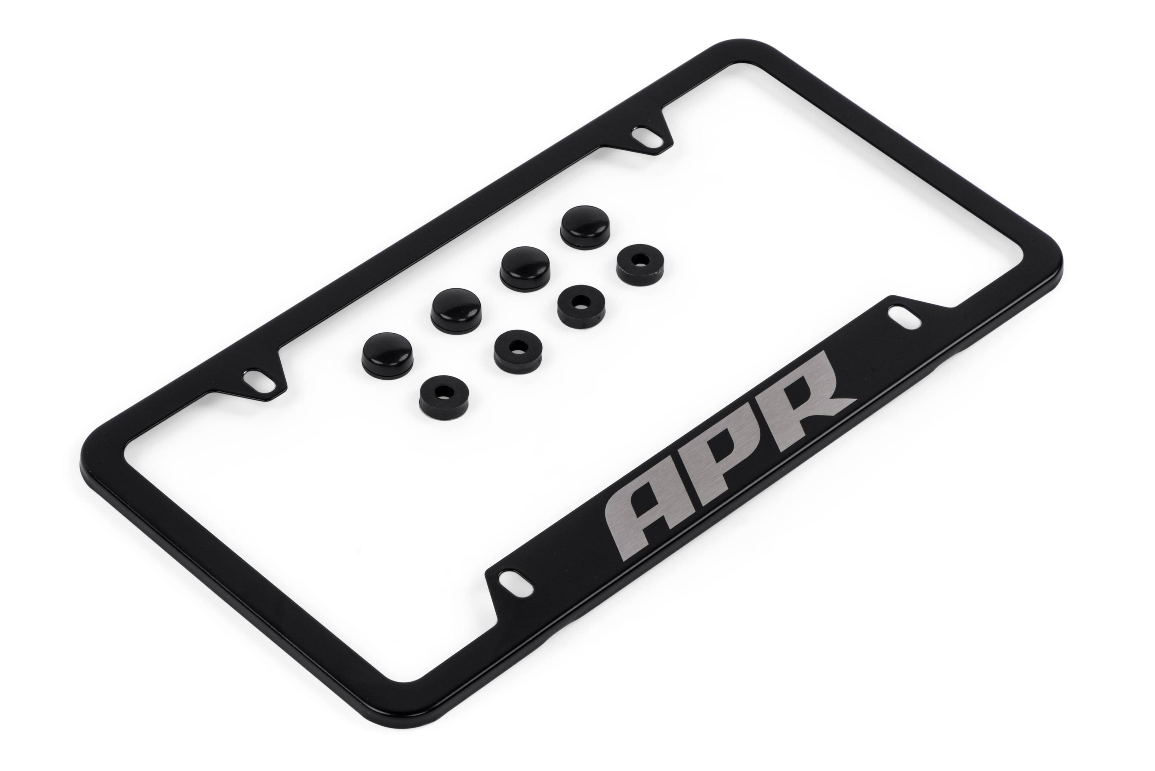 HJQF A1000010 APR License Plate Frame - Thick, Black w/ Hiders thumbnail 2