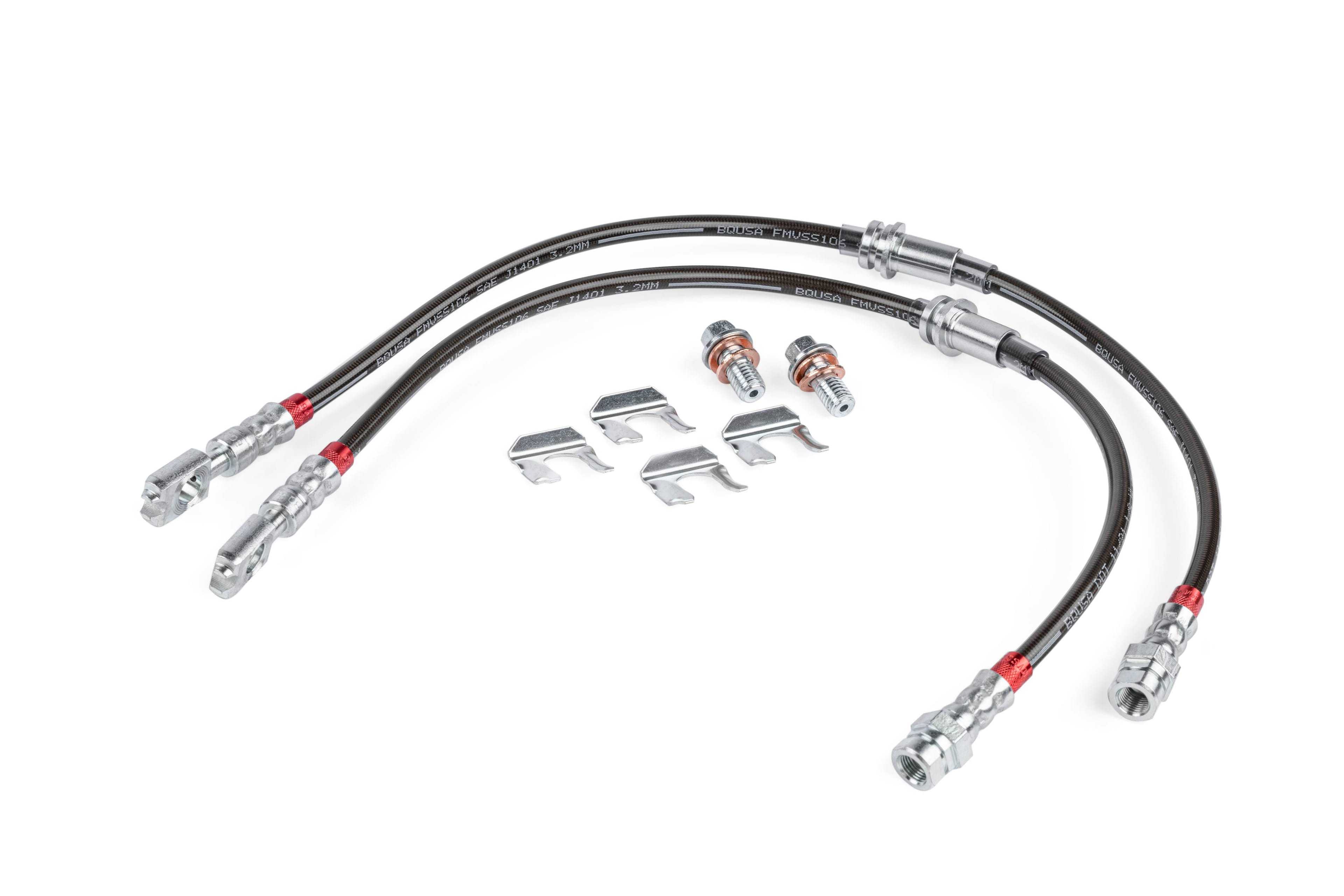 HJQF BRK00050 APR Braided Stainless Steel Brake Lines (Set of 2) - Front - Fits select 2015-2026 Volkswagen, Audi applications