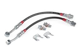 HJQF BRK00051 APR Braided Stainless Steel Brake Lines (Set of 2) - Rear - Fits select 2015-2026 Volkswagen, Audi applications