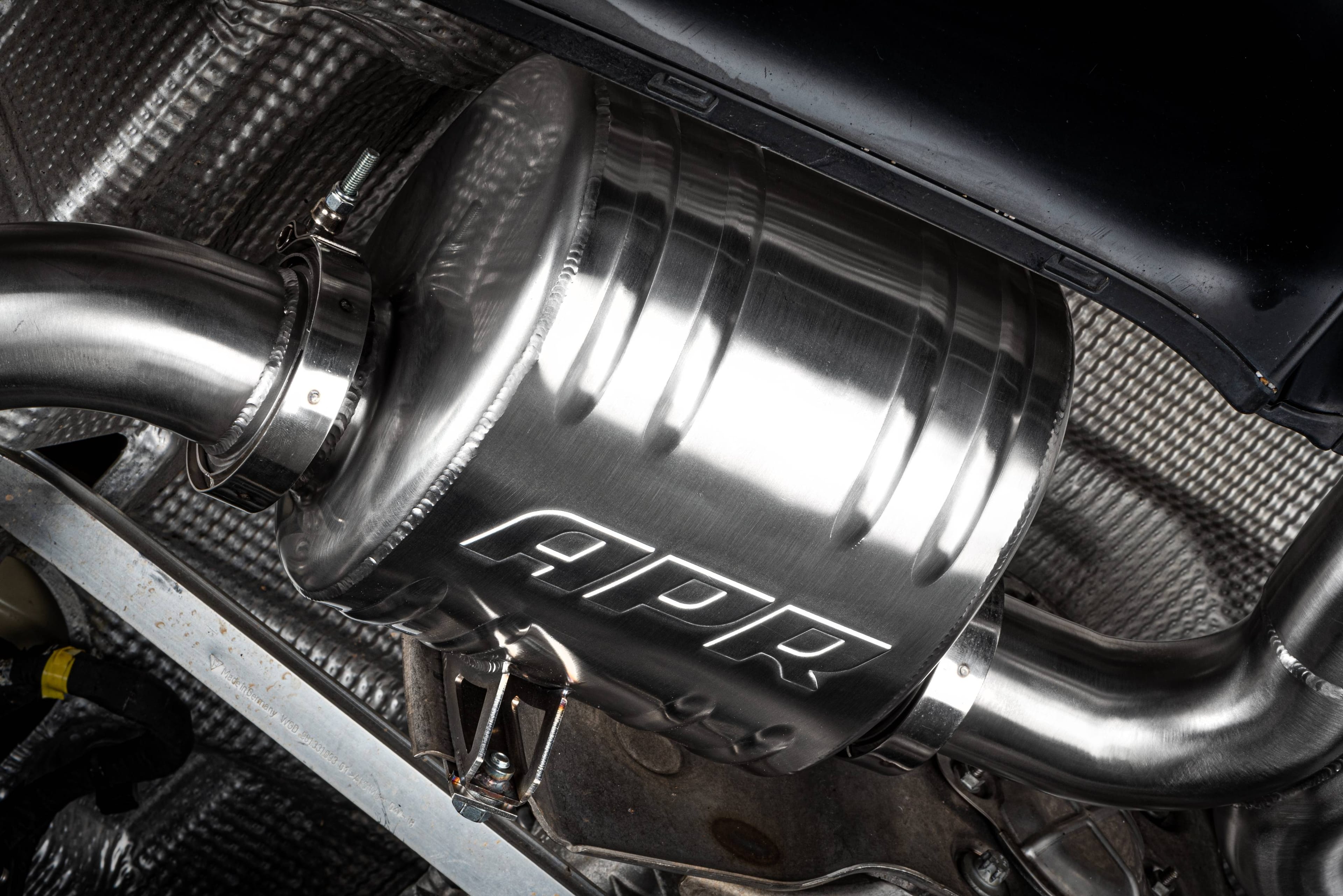 HJQF CBK0028 APR Catback Exhaust System Left Muffler - 718 (982) 2.0T/2.5T - Fits 2017-2025 Porsche 718 Boxster, 718 Cayman thumbnail 12