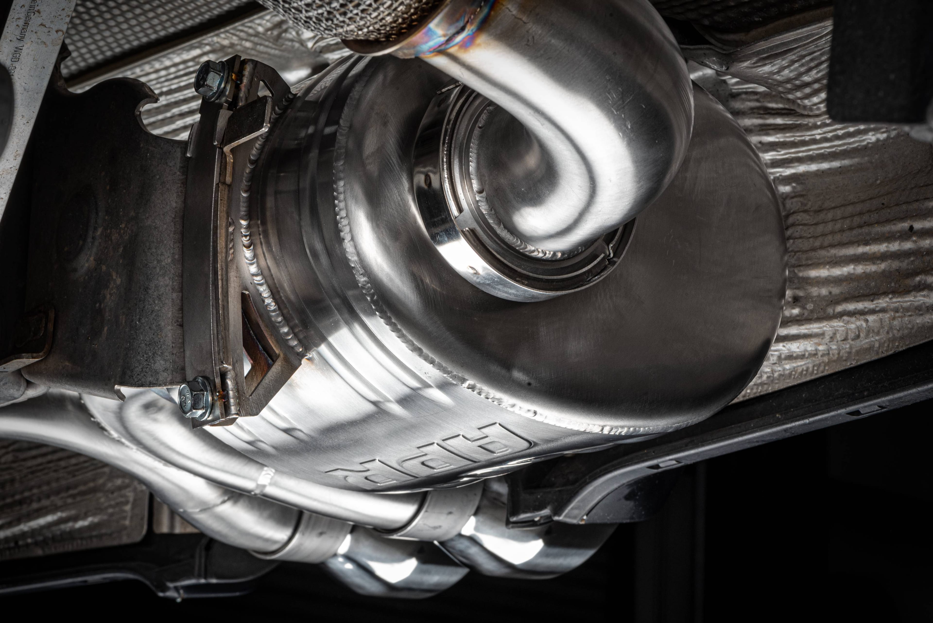 HJQF CBK0028 APR Catback Exhaust System Left Muffler - 718 (982) 2.0T/2.5T - Fits 2017-2025 Porsche 718 Boxster, 718 Cayman thumbnail 16