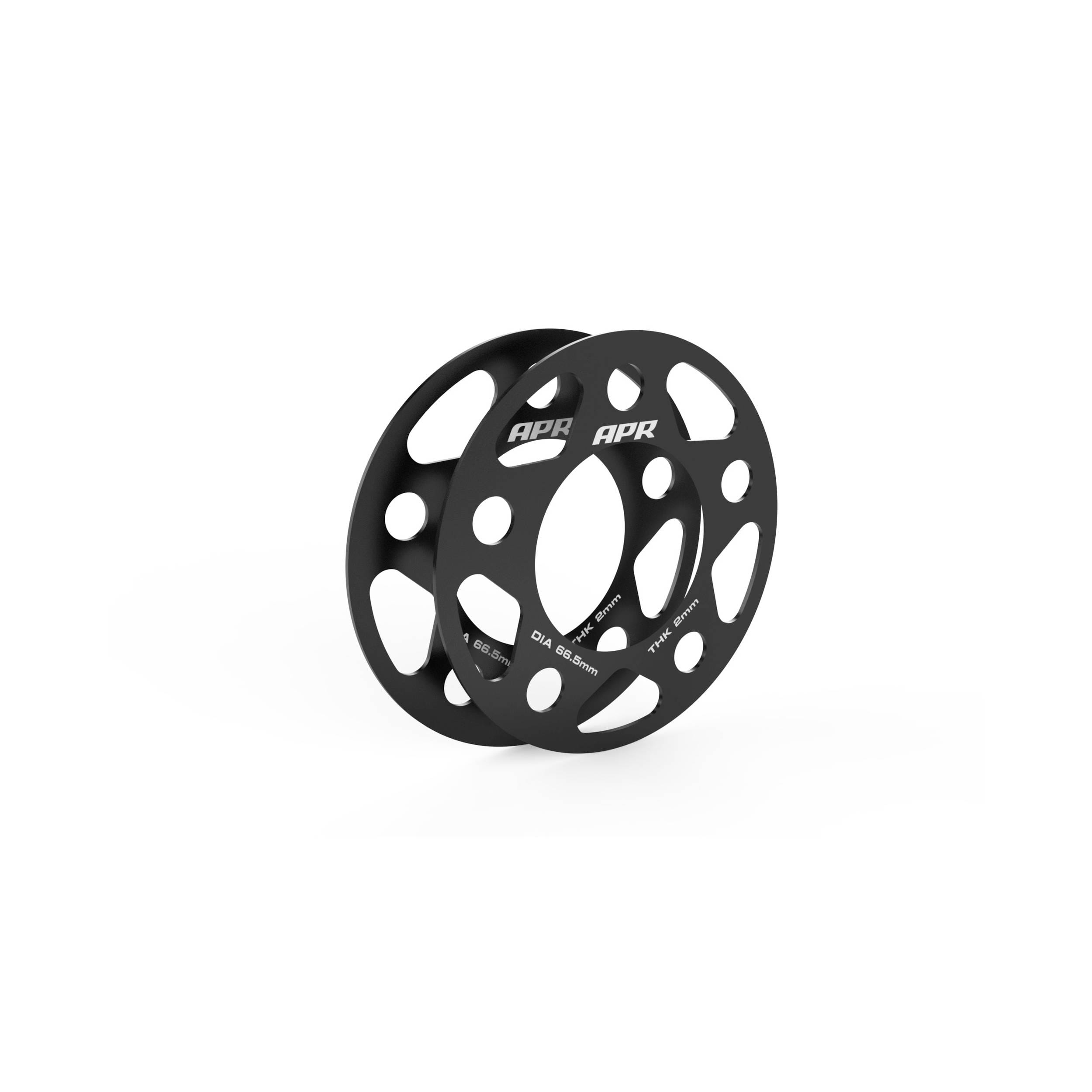 HJQF MS100159 APR Spacers (Set of 2) - 66.5mm CB - 2mm Thick - Fits select 2008-2027 Audi, Porsche applications thumbnail 2