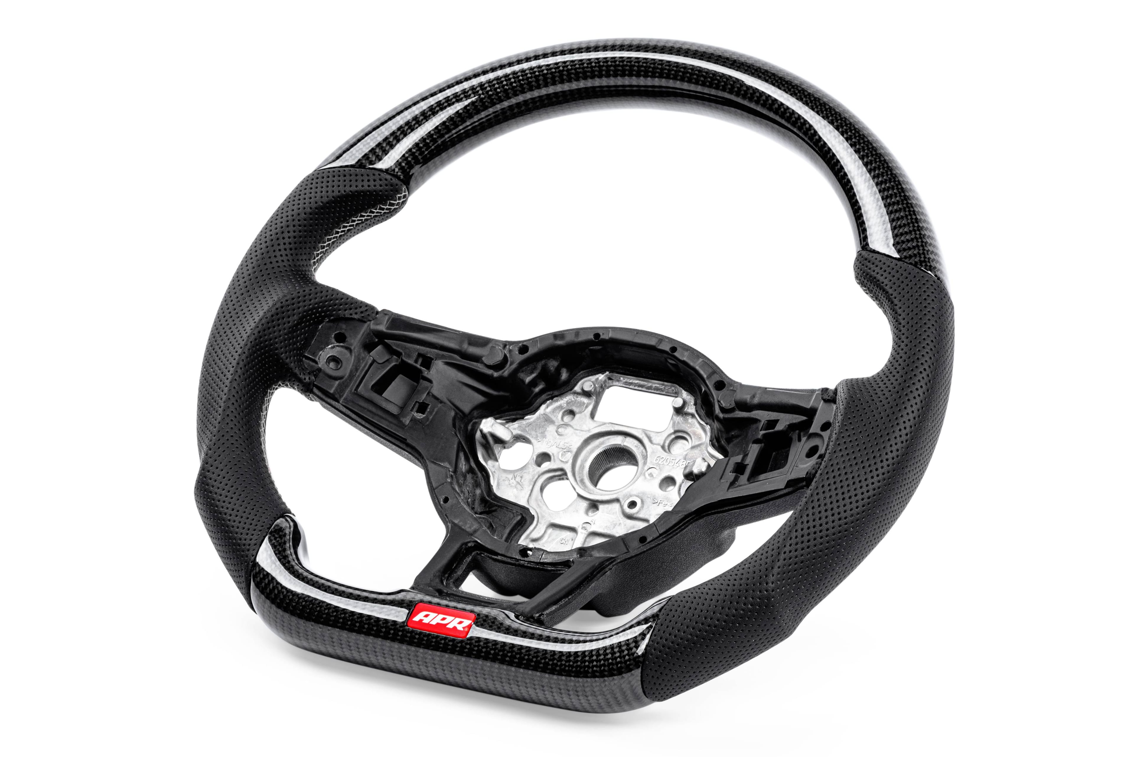 HJQF MS100202 APR Steering Wheel - Carbon Fiber & Perforated Leather; MK7 Golf R Silver (For use with Paddles) - Fits 2015-2026 Volkswagen Jetta, GTI, Golf R thumbnail 8