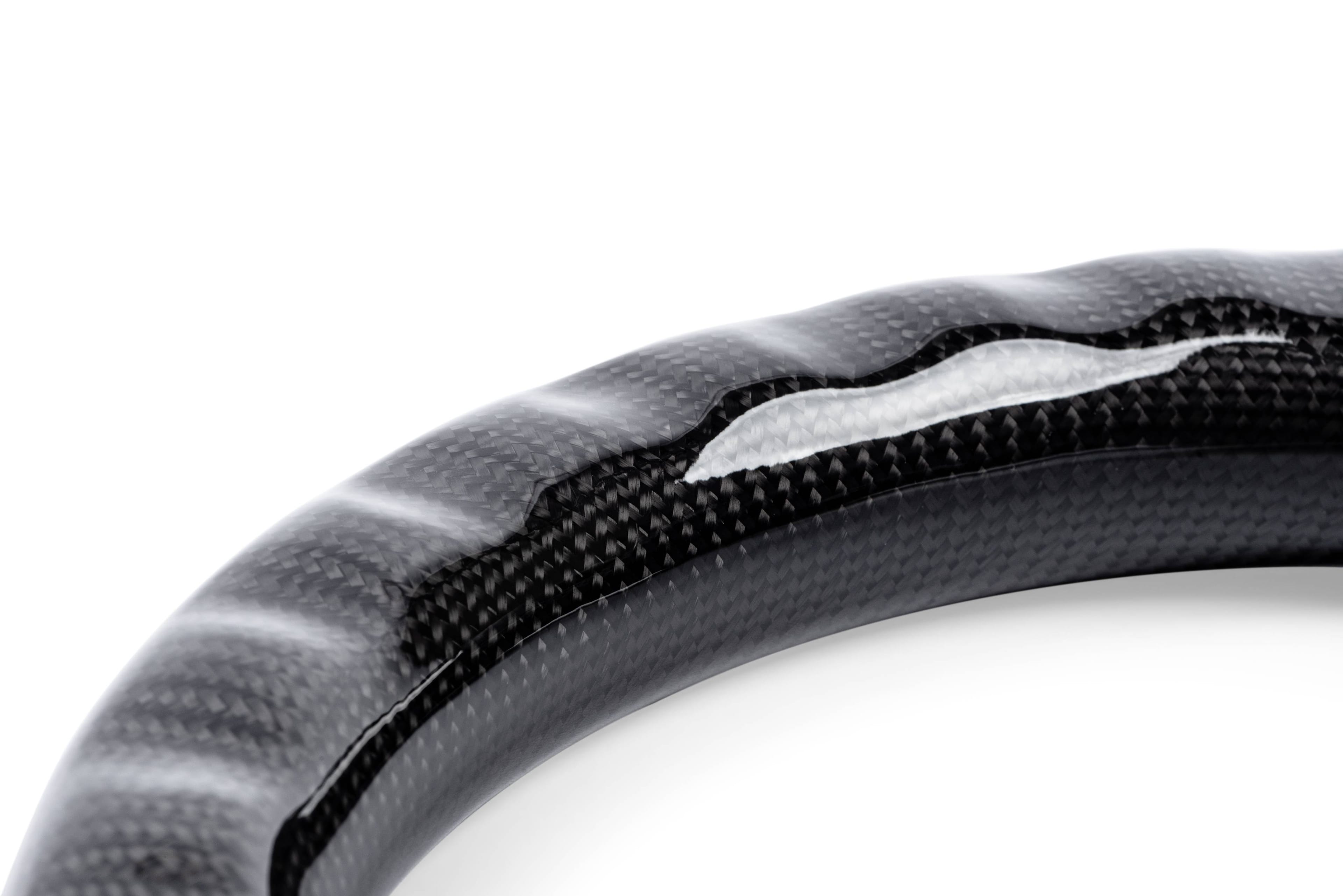 HJQF MS100206 APR Steering Wheel - Carbon Fiber & Perforated Leather; MK7 Golf R Silver (For use without Paddles) - Fits 2015-2026 Volkswagen Jetta, GTI, Golf R thumbnail 8