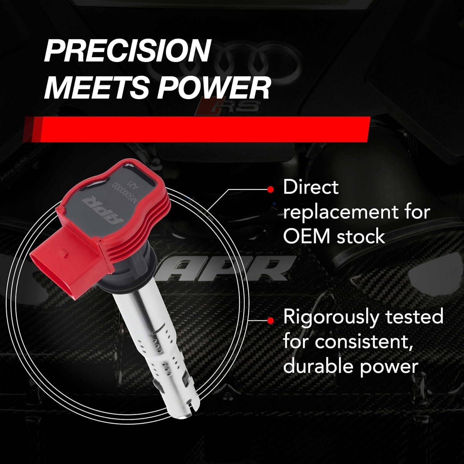 HJQF MS100208 APR Ignition Coils (EA888.1, EA888.2, EA113, EA837 2.0T 3.0T Engines) - Fits select 2005-2024 Audi, Volkswagen applications thumbnail 6