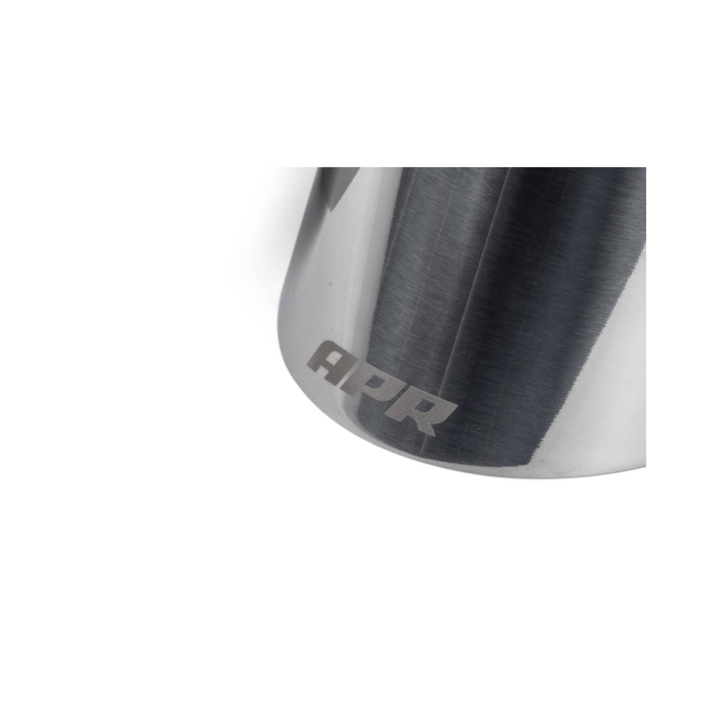 HJQF TPK0004 APR Single-Walled 4" Slash-Cut Tips (Polished Silver) - Set of 2 thumbnail 4