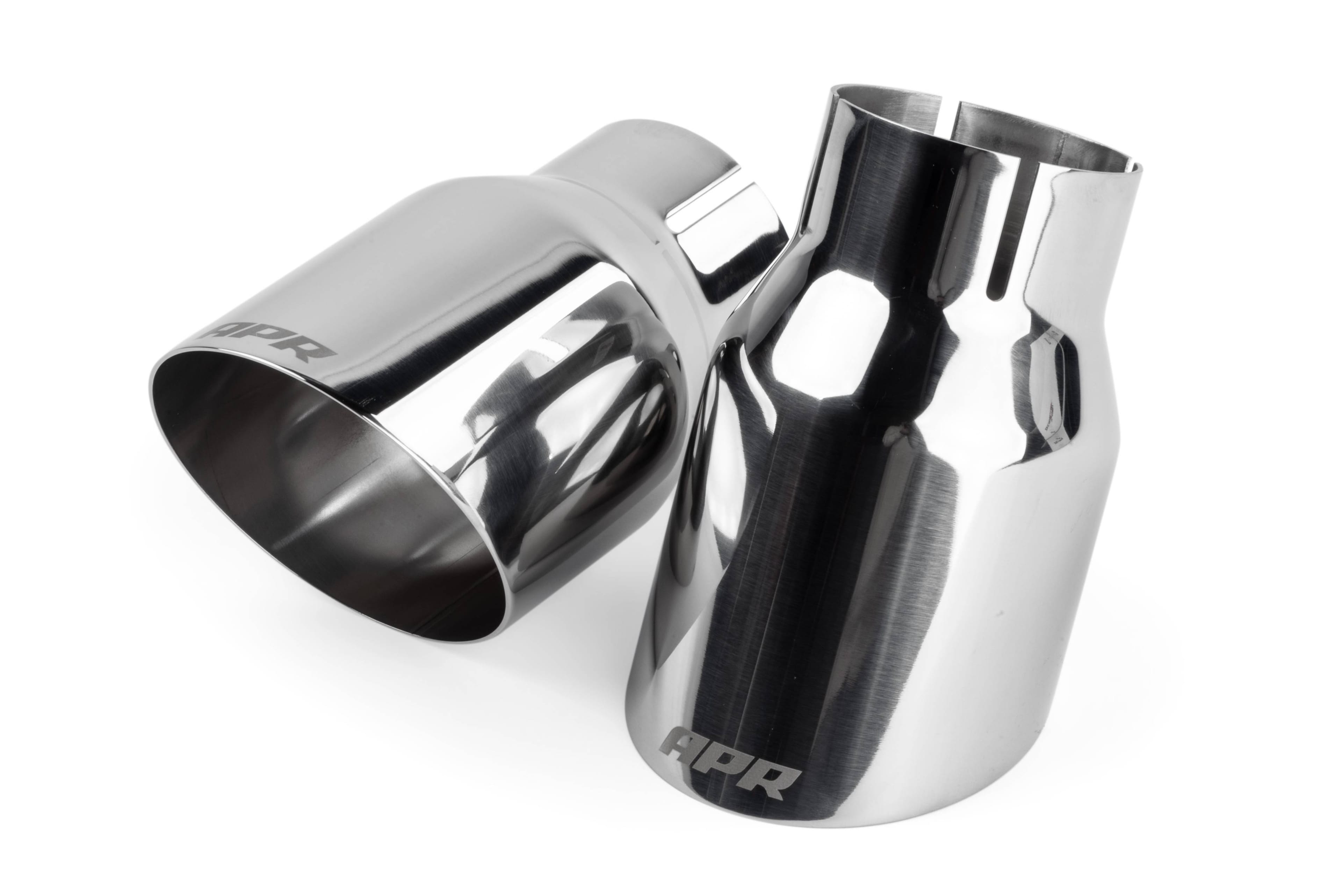 HJQF TPK0005 APR Single-Walled 3.5" Slash-Cut Tips (Polished Silver) - Set of 2 thumbnail 2