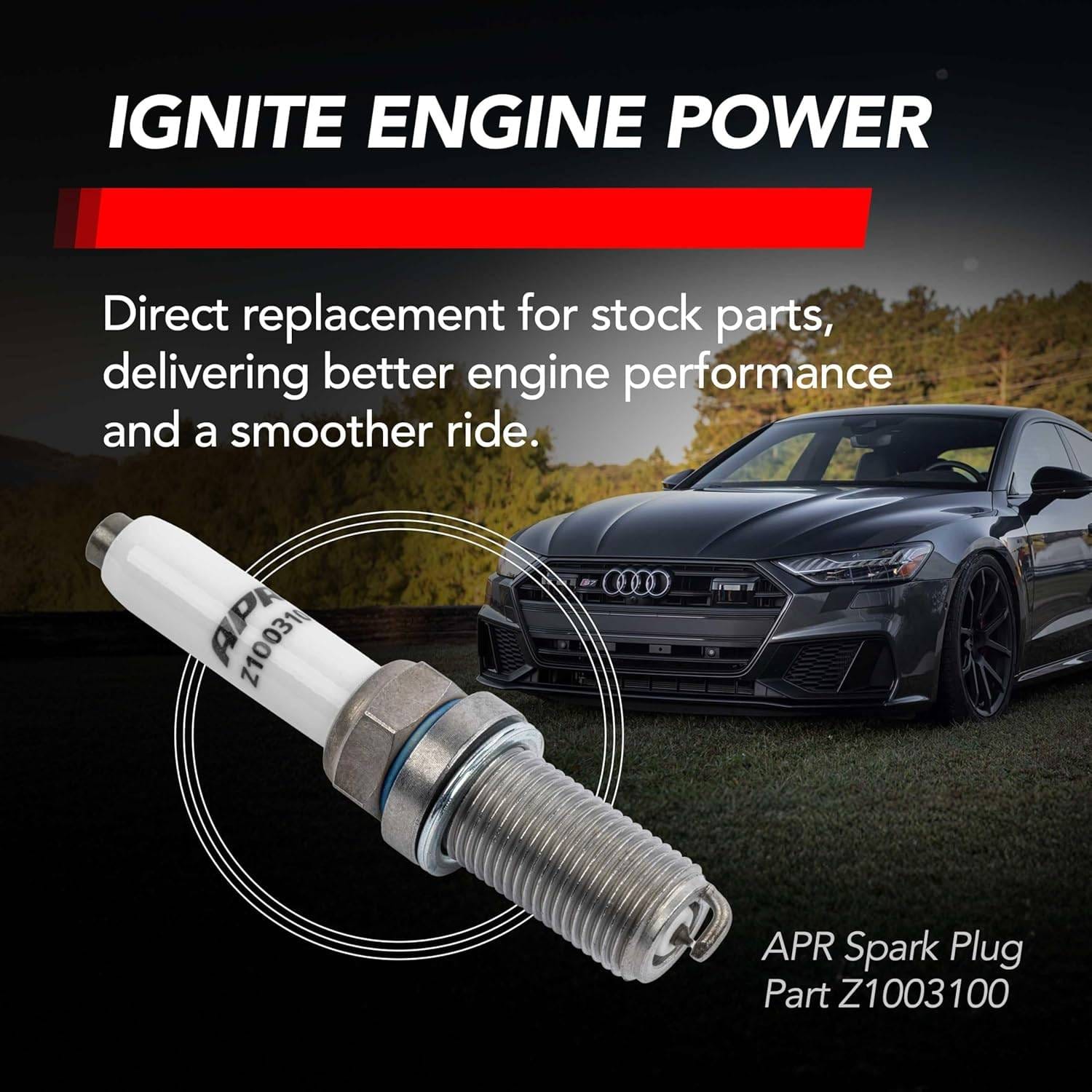 HJQF Z1003100 APR Iridium Pro Spark Plugs - Heat Range 9 (EA888.3/4, EA855.2, EA824 Engines) - Fits select 2012-2027 Audi, Volkswagen applications thumbnail 11