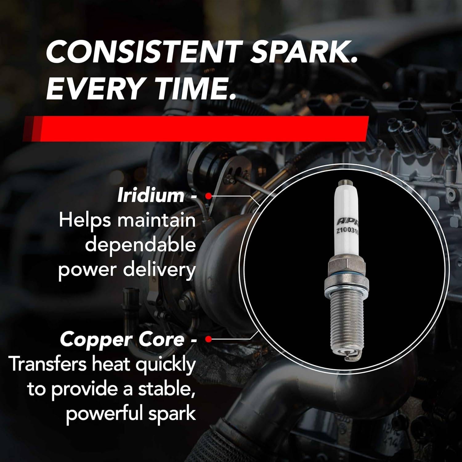 HJQF Z1003100 APR Iridium Pro Spark Plugs - Heat Range 9 (EA888.3/4, EA855.2, EA824 Engines) - Fits select 2012-2027 Audi, Volkswagen applications thumbnail 14