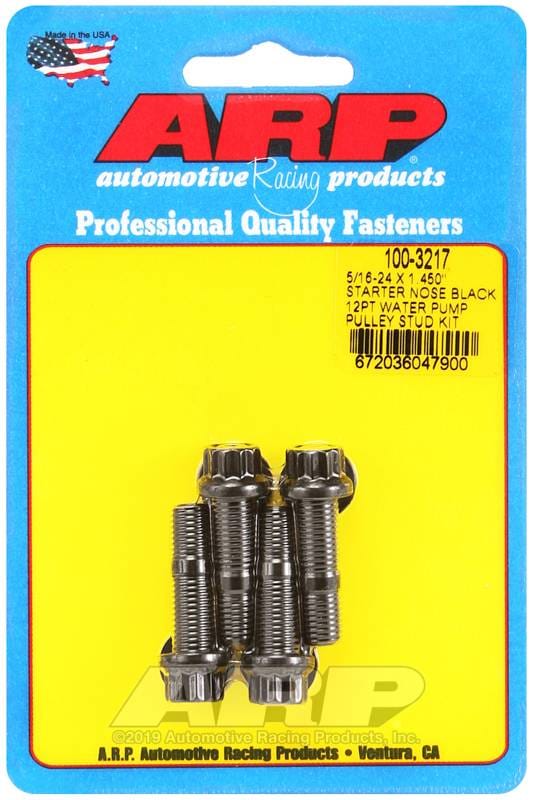 ARP 100-3217 ARP 5/16-24 X 1.450 starter nose black 12pt water pump pulley stud kit
