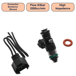 DeatschWerks DW2200-34-14-14-1 DeatschWerks Universal 2200cc Single Fuel Injector / 34mm Length / 14mm O-Ring Seals