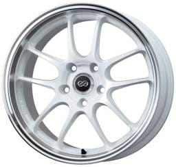 Enkei 460-790-6560WM Enkei PF01SS 17x9 5x114.3 60mm Offset 75mm Bore Diameter White w/ Machined Lip Wheel