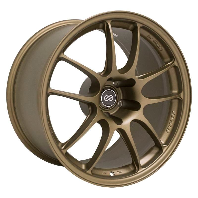 Enkei 460-8105-6515TG Enkei PF01 18x10.5 5x114.3 15mm Offset 75mm Bore Titanium Gold Wheel