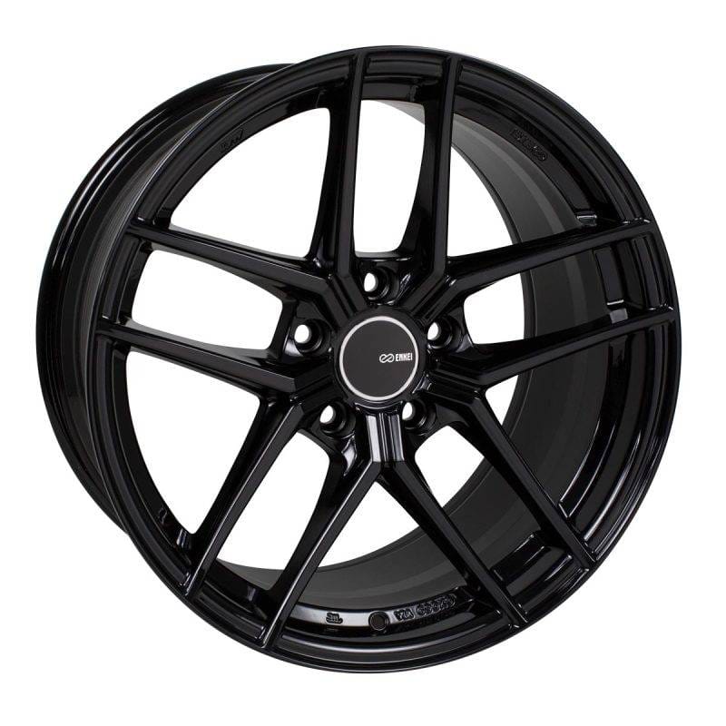 Enkei 498-885-4442BK Enkei TY5 18x8.5 5x112 42mm Offset 72.6mm Bore Black Wheel