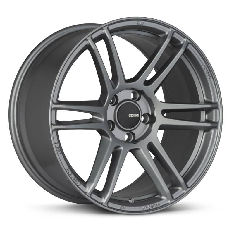 Enkei 530-885-6538GR Enkei TSR-6 18x8.5 5x114.3 38mm Offset 72.6mm Bore Titanium Gray Wheel