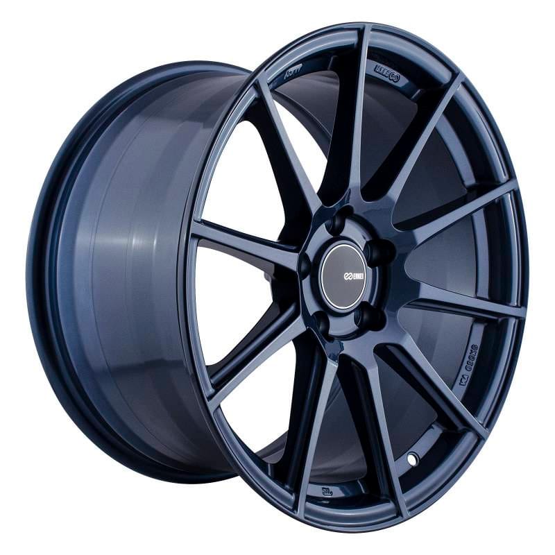 Enkei 499-895-6535BL Enkei TS10 18x9.5 35mm Offset 5x114.3 Bolt Pattern 72.6mm Bore Dia Blue Silver Wheel