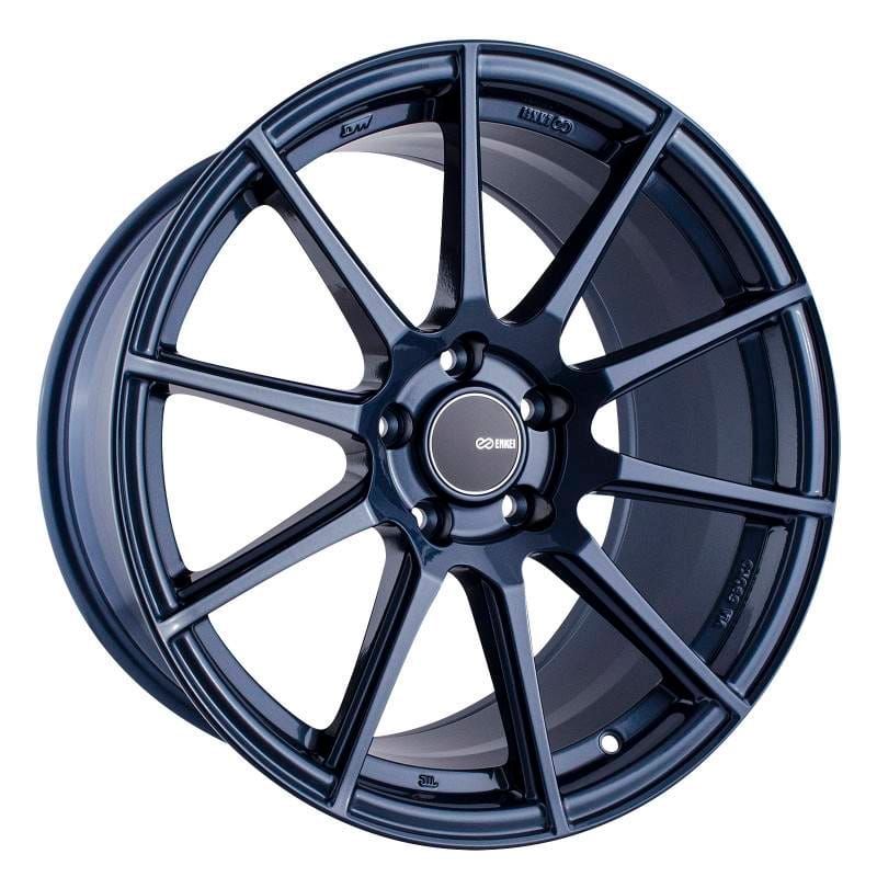 Enkei 499-895-6535BL Enkei TS10 18x9.5 35mm Offset 5x114.3 Bolt Pattern 72.6mm Bore Dia Blue Silver Wheel thumbnail 2