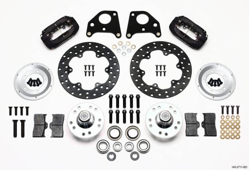 Wilwood 140-2711-BD Wilwood Forged Dynalite Front Drag Kit Drilled Rotor 62-72 CDP B & E Body-Drum