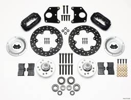 Wilwood 140-2712-BD Wilwood Forged Dynalite Front Drag Kit Drilled Rotor CPD 62-72 B 62-72 E w/9in Drum