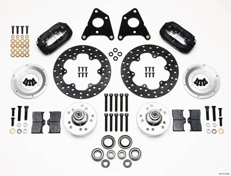 Wilwood 140-2713-BD Wilwood Forged Dynalite Front Drag Kit Drilled Rotor CPD 65-72 A w/10in Drum