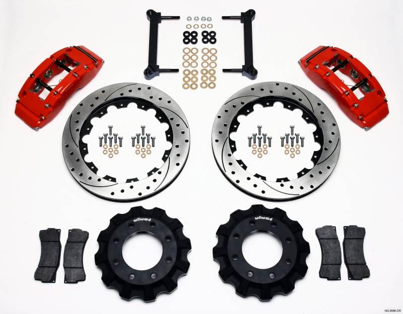 Wilwood 140-8996-DR Wilwood TC6R Front Kit 16.00in Drilled Red 1999-2010 GM H2 Truck/SUV 2500