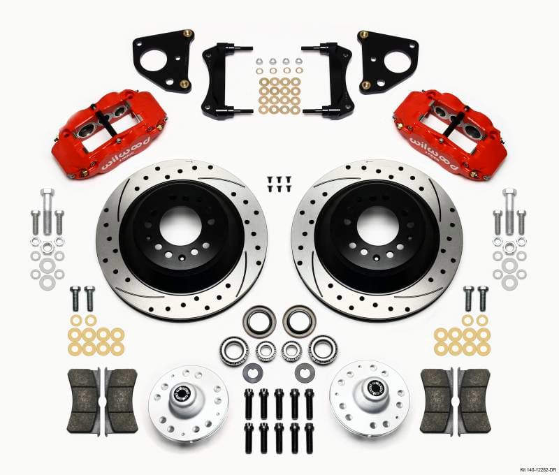 Wilwood 140-12282-DR Wilwood Narrow Superlite 6R Front Hub & 1PC Rtr Kit 12.88in Drilled -Red 62-72 CDP B & E Body-Drum