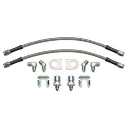 Wilwood 220-17288 Wilwood 12in Length -3 to 3/8-24 IF 1/8-27 NPT 90 Degree Flexline Kit w/ Weld-On Bracket Tabs