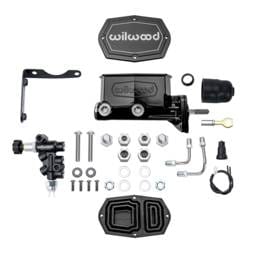 Wilwood 261-17796-BK Wilwood MOPAR Compact Tandem M/C Kit w/ P-Valve & Pushrod 15/16in Bore - Black