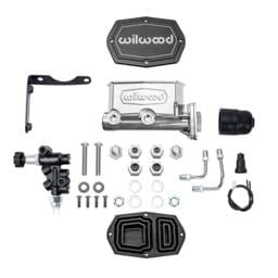 Wilwood 261-17798-P Wilwood MOPAR Compact Tandem M/C Kit w/ P-Valve 1in Bore - Chrome Powdercoat