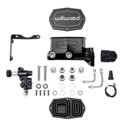 Wilwood 261-17799-BK Wilwood MOPAR Compact Tandem M/C Kit w/ P-Valve 1.12in Bore - Black