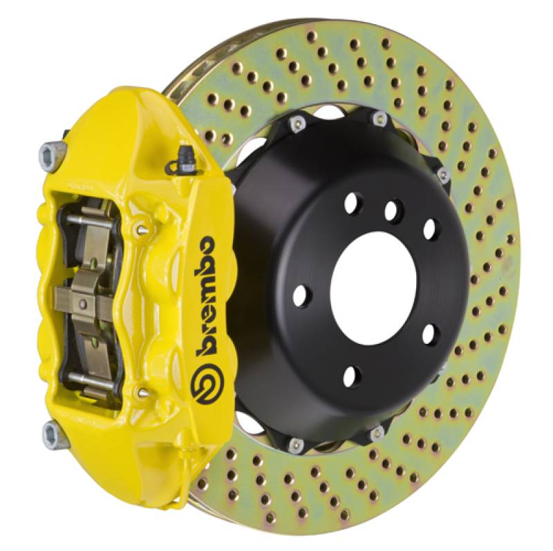Brembo 2P1.8045A5 Brembo 12-14 328i Excl xDrive/MSport Brakes Rr GT BBK 4Pis Cast 345x28 2pc Rotor Drilled-Yellow thumbnail 2