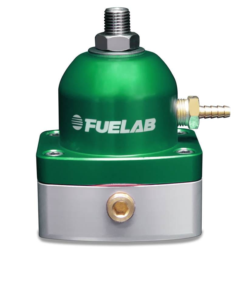 Fuelab 52503-6-L-L Fuelab 525 Carb Adjustable FPR In-Line Large Seat 1-3 PSI (1) -6AN In (1) -6AN Return - Green thumbnail 2