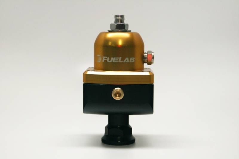 Fuelab 55502-5 Fuelab 555 Carb Adjustable FPR Blocking 1-3 PSI (1) -8AN In (2) -8AN Out - Gold thumbnail 2