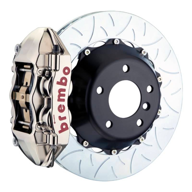 Brembo 2P3.8004AR Brembo 06-08 Z4 M-Coupe/Roadster Rr GTR BBK 4 Piston Billet 345x28 2pc Rotor Slotted Type3- Nickel thumbnail 2