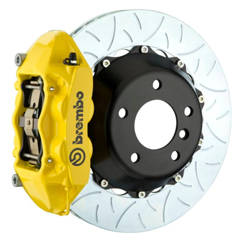Brembo 2P3.9037A5 Brembo 12-16 991.1 C2S (PCCB Equipped) Rr GT BBK 4Pist Cast 380x28 2pc Rotor Slotted Type3-Yellow thumbnail 2