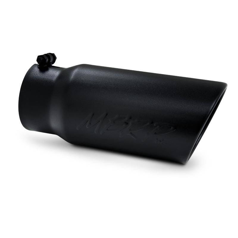 MBRP Exhaust pT5051BLK MBRP Universal Tip 5 O.D. Angled Rolled End 4 inlet 12 length - Black Finish thumbnail 6