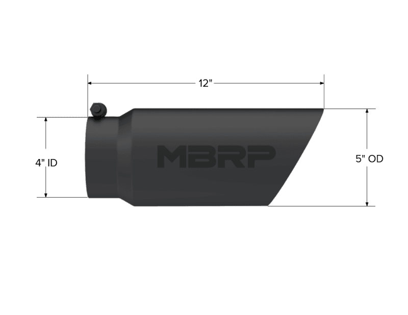 MBRP Exhaust pT5053BLK MBRP Universal Tip 5 O.D. Dual Wall Angled 4 inlet 12 length - Black Finish thumbnail 8