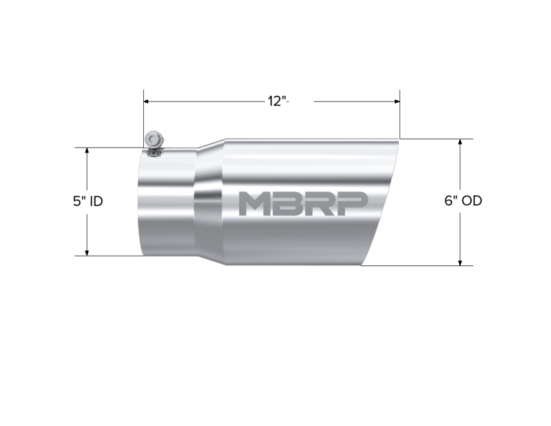 MBRP Exhaust pT5074 MBRP Universal Tip 6 O.D. Dual Wall Angled 5 inlet 12 length thumbnail 8